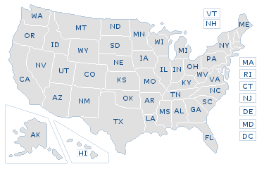 Clickable map of USA